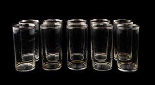 10 STERLING OVERLAY HIGHBALL COLORLESS GLASSES