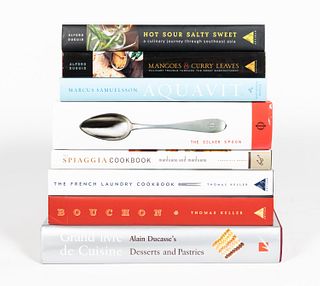 8 BOOKS ON FOOD & COOKING, SIGNED COPY
