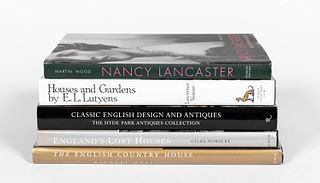 5 HARDCOVER ART BOOKS ON ENGLISH COUNTRY DESIGN