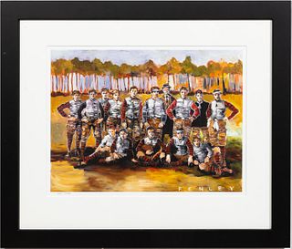 STEVE PENLEY "RUGBY TEAM" SPECIAL PROOF LITHOGRAPH