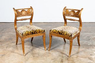 PR., MAITLAND SMITH REGENCY STYLE GILDED CHAIRS