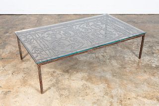 WROUGHT IRON ARCHITECTURAL FRAGMENT COFFEE TABLE