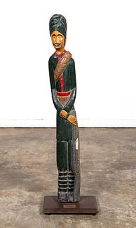CARVED WOOD "COLONIAL SOLDIER" FIGURAL SCULPTURE