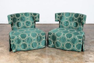 PAIR, HOLLYWOOD REGENCY STYLE CLUB CHAIRS