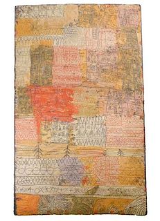 Danish Modern Abstract Wool Rug, After Paul Klee