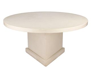 Round Travertine Willy Rizzo Style Dining Table