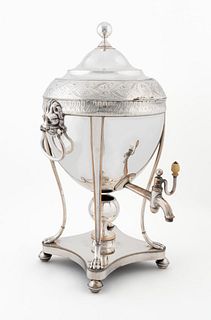 ENGLISH 19TH C. SILVER PLATED HOT WATER URN