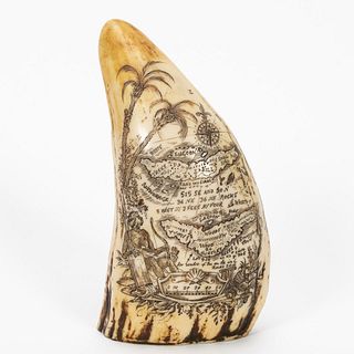 REPRODUCTION SCRIMSHAW WHALE'S TOOTH