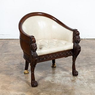 BAKER STATELY HOMES "LION'S HEAD PULL UP CHAIR"