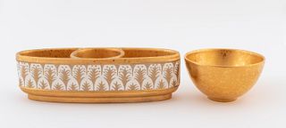 TWO L'OBJET FOR FORTUNY TABLEWARE PIECES