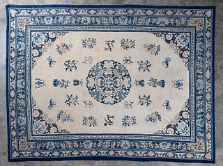 LARGE CHINESE ART DECO AREA RUG, 8' 9" X 11' 6"