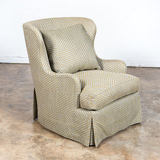 GEOMETRIC UPHOLSTERED LOUNGE CHAIR, CAPERTON