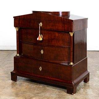 19TH C. EMPIRE STYLE FOUR-DRAWER MAHOGANY COMMODE