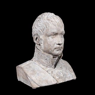 PLASTER BUST OF FRENCH MILITARY FIGURE