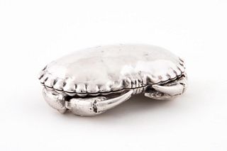 ENGLISH SILVER PLATED CRAB FORM DOUBLE INKSTAND