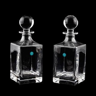 PAIR, TIFFANY & CO. SQUARE CRYSTAL DECANTERS