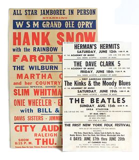 Two Vintage Promotional Concert Poster Lithographs