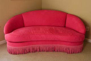 Contemporary Hot Pink Kidney Shaped Sofa