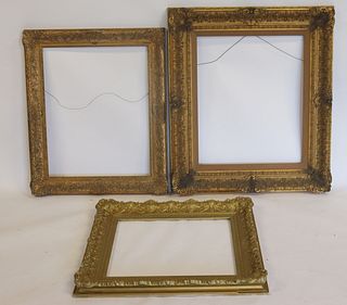 3 Antique Carved Gilt & Gesso Frames