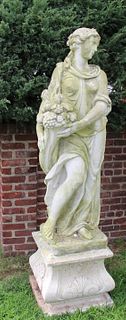 Antique Life Size Cement Statue Of A Classical
