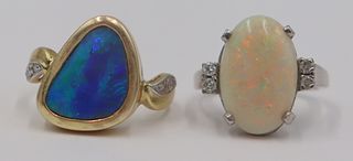 JEWELRY. (2) 14kt Gold and Opal Rings.
