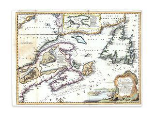 Bellin, Jacques Nicolas; Jeffreys, Thomas. A new chart of the coast of New England, Nova Scotia, New France or Canada, with the islands of Newfoundld.