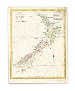 Benard, Robert. Carte de la N.le.Zelande visitee en 1769, et 1770 par le Lieutenant J. Cook