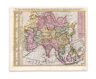 Chatelain, Henri Abraham. Nouvelle Carte de l'Asie, avec des Tables Alphabetiques pour Trouver É