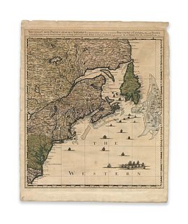 Covens & Mortier; Popple, Henry. Nouvelle Carte Particuliere de l'Amerique ou sont exactement marquees la Nouvelle Bretagne, le Canada ou Nouvelle Fra