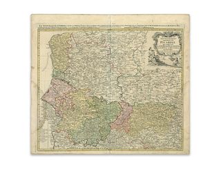 Homann Erben. Carte du Gouvernement Gerneral de Picardie qui comprend la Generalite DÕAmiens avec LÕArtios & les Frontieres des Pays Bas
