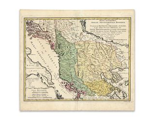 Homann Erben. Mappa geographica Graecae Septentrionalis, Hodiernae sive Provinciarum Macedonieae, Thessaliae et Albaniae