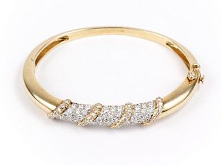 18k Yellow Gold & Diamond Hinge Bracelet