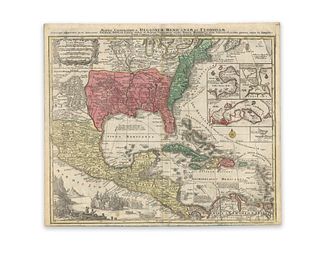 Lotter, Conrad Tobias. Mappa Geographica Regionem Mexicanam et Floridam