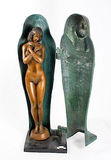 After Franz Bergman, Bronze "Erotic Sarcophagus"