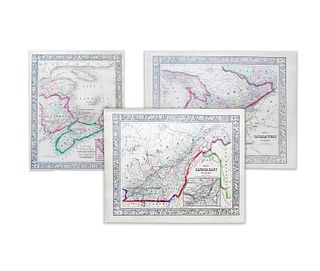 Mitchell, Samuel A.. Canada East, Canada West, Nova Scotia and New Brunswick (3 maps)