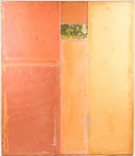 Dusty Griffith Encaustic Panel in Oranges & Pinks