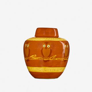 Weller Pottery, Jap Birdimal vase with owls