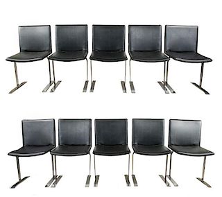 Set of 10 Saporiti Dining Chairs, Giovanni Offredi