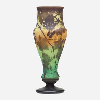Daum, Tall vase with grapevines