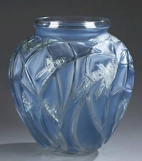Lalique Sauterelles vase.