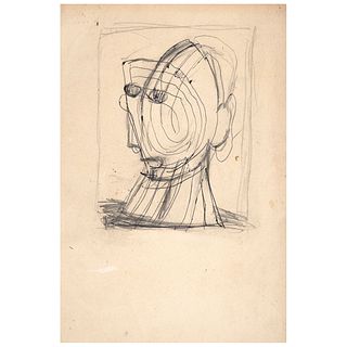 CARLOS OROZCO ROMERO, Cabeza, Unsigned, Ink and pencil on paper, 8.2 x 5.5" (21 x 14 cm)