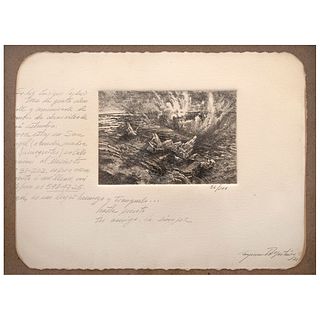 RAYMUNDO MARTÍNEZ, Untitled, Signed and dated 76, Etching and aquatint 56 / 200, 3.9 x 5.7" (10 x 14.5 cm)