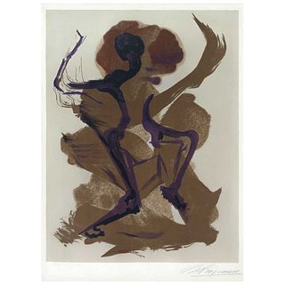 DAVID ALFARO SIQUEIROS, Danzante, Signed, Lithography E. A., 25.9 x 19.6" (66 x 50 cm)