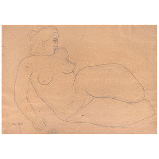 OLGA COSTA, Estudio para la Frondosa, Signed, Pencil on paper, 16.5 x 23.6" (42 x 60 cm), Certificate
