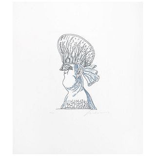 JOSÉ LUIS CUEVAS, Autorretrato, Signed, Etching in two inks 20 /100, 8 x 11" (20.5 x 28 cm), Document