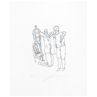 JOSÉ LUIS CUEVAS, Familia, Signed, Etching in two inks 14 / 100, 11 x 8" (28 x 20.5 cm), Document