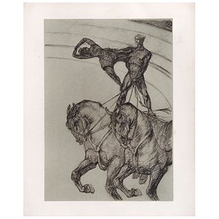 HENRI TOULOUSE - LAUTREC, from the series Au Cirque, Signed on plate, Lithography w/o print number, Posthumous edition, 10 x 7.1" (25.6x18.2 cm)
