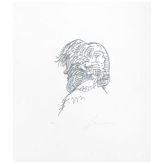 JOSÉ LUIS CUEVAS, Napoleón Bonaparte, Signed, Etching in two inks 20 / 100, 11 x 8" (28 x 20.5 cm), Document