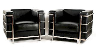 Pair of Le Corbusier Style Club Chairs