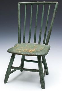 AN EARLY 19TH CENTURY WINDSOR BIRDCAGE CHILD'S CHAIR